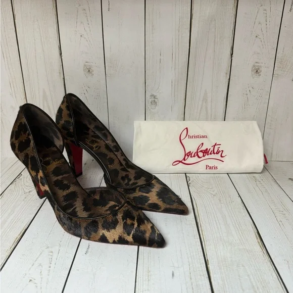 Christian Louboutin Calf Hair Vibella Leopard Print Pumps Sz 39 / 9 - Picture 2 of 16